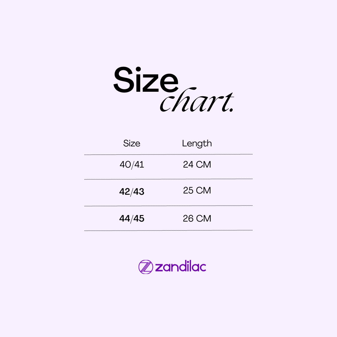 Size Chart - ZANDILAC - SANDAL LAKI DEWASA CH122400LD