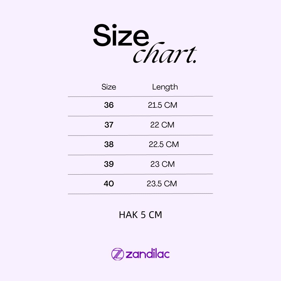 Size Chart - ZANDILAC - SANDAL WANITA DEWASA CH230160WD